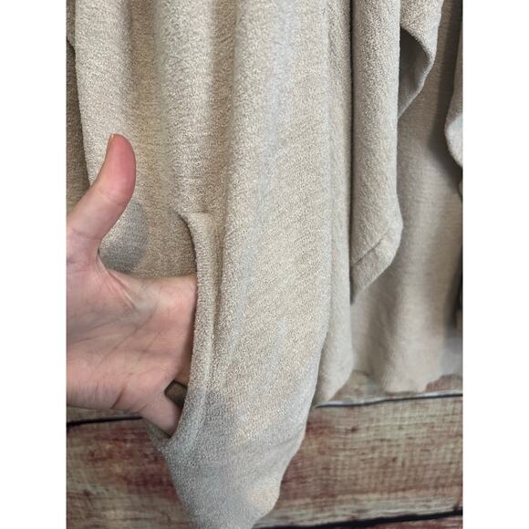Barefoot Dreams CozyChic Ultra Light Hi Lo Cardigan Shawl Pointelle Sweater L/XL - Picture 3 of 14